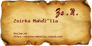 Zsirka Mahália névjegykártya